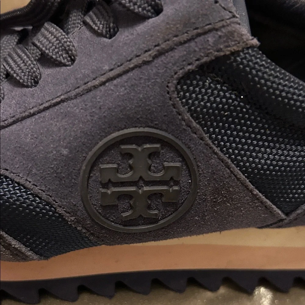Preowned Tory Burch Navy and Cream Kids Sneakers - Picture 7 of 8